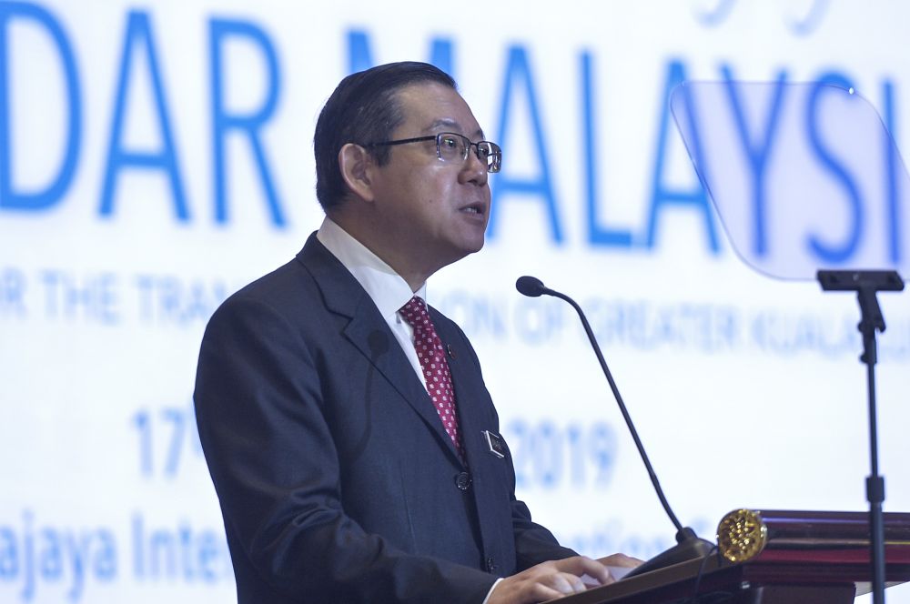 Finance Minister Lim Guan Eng delivers a speech during the signing ceremony between TRX City and IWH CREC to develop Bandar Malaysia in Putrajaya December 17, 2019. u00e2u20acu2022 Picture by Shafwan Zaidon