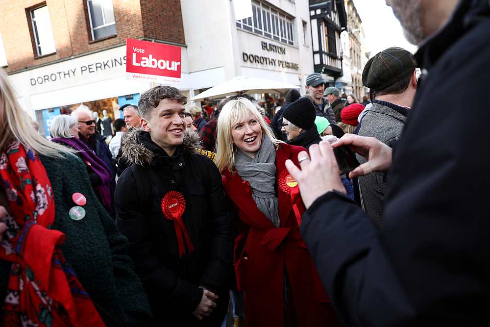 Rosie Duffield, the Labour Party candidate for Canterbury, meets activists at a rally in Canterbury, Britain December 1, 2019. u00e2u20acu201d Reuters pic
