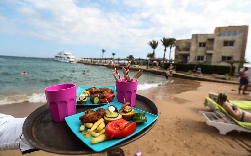At the Egyptian resort of Hurghada, at in other cities of Egypt's Red Sea province disposable plastic shopping bags and throw-away utensils have been largely replaced with alternatives made from paper, other organic materials and biodegradable plastic. u00e2u20ac