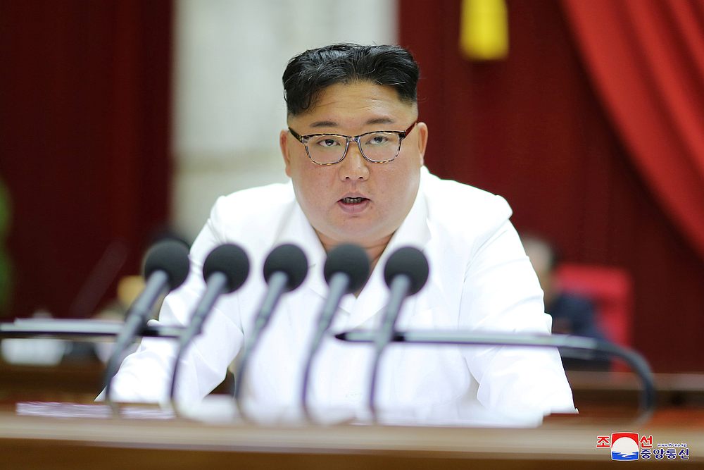 North Korean leader Kim Jong-un speaks during a Workers' Party of Korea meeting in this undated photo released on December 29, 2019. u00e2u20acu201d KCNA pic via Reuters