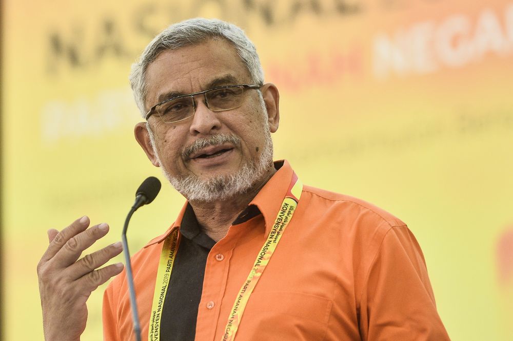 Amanah communications director Khalid Samad speaks during the partyu00e2u20acu2122s convention in Shah Alam December 6, 2019. u00e2u20acu2022 Picture by Miera Zulyana
