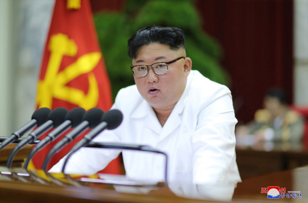 North Korean leader Kim Jong-un speaks during a Workers' Party of Korea meeting in this undated photo released on December 29, 2019. u00e2u20acu201d KCNA pic via Reuters