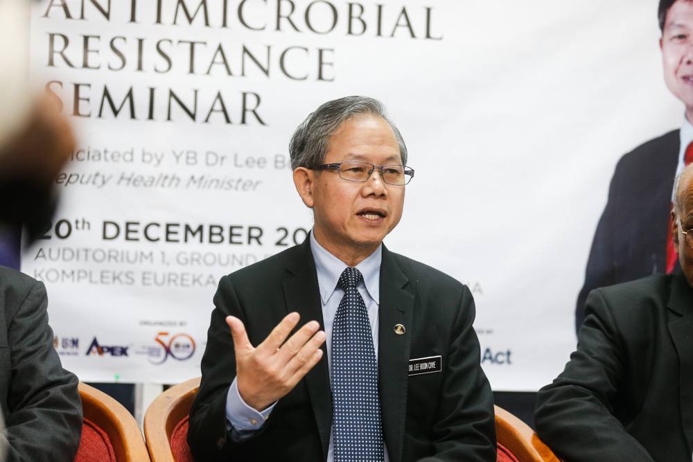 Deputy Health Minister Dr Lee Boon Chye speaks to reporters after officiating the Antimicrobial Conference and Workshop at Universiti Sains Malaysia, Penang December 20, 2019. u00e2u20acu2022 Picture by Sayuti Zainudin