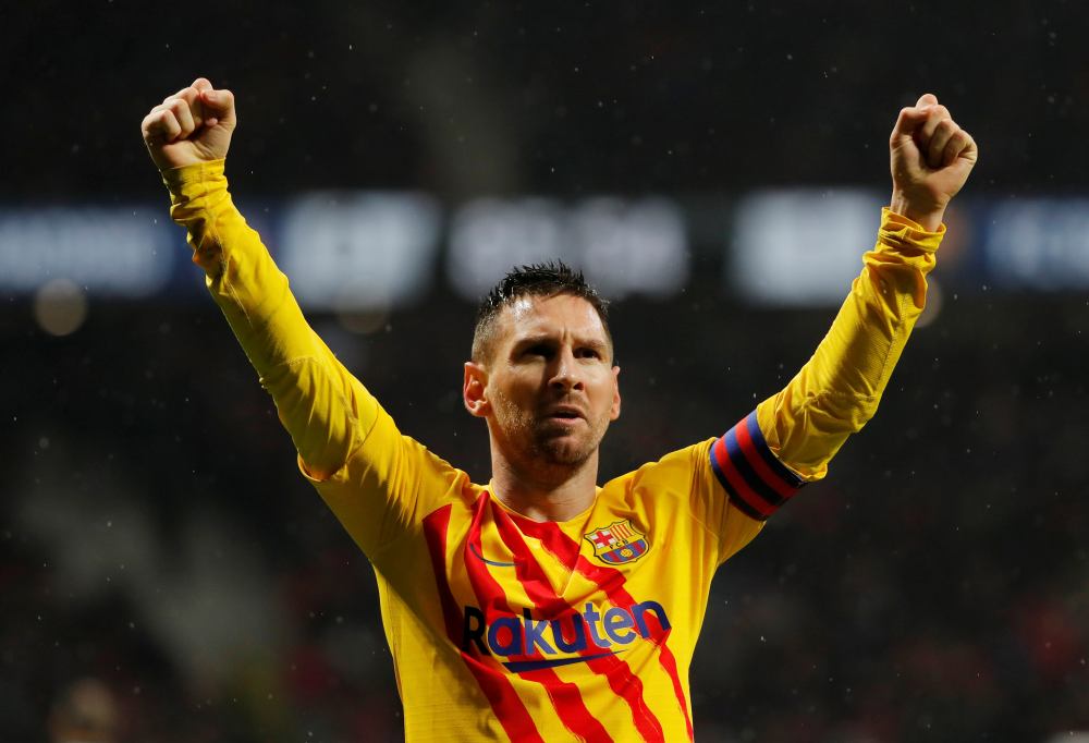 Barcelona's Lionel Messi celebrates fter scoring a goal against Atletico Madrid December 2, 2019. u00e2u20acu2022 Reuters pic