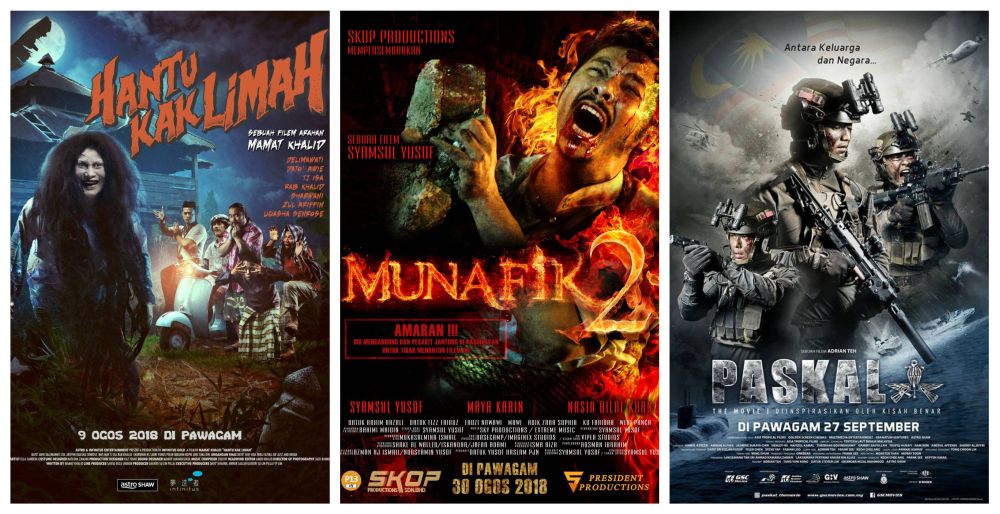 The top three films of all time in Malaysia were released in 2018. u00e2u20acu201d Pictures via Astro Shaw, Skop Productions and Golden Screen Cinemasn n