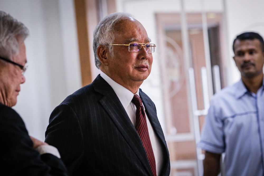 Former prime minister Datuk Seri Najib Razak is seen at the Kuala Lumpur High Court December 10, 2019. u00e2u20acu201d Picture by Hari Anggara