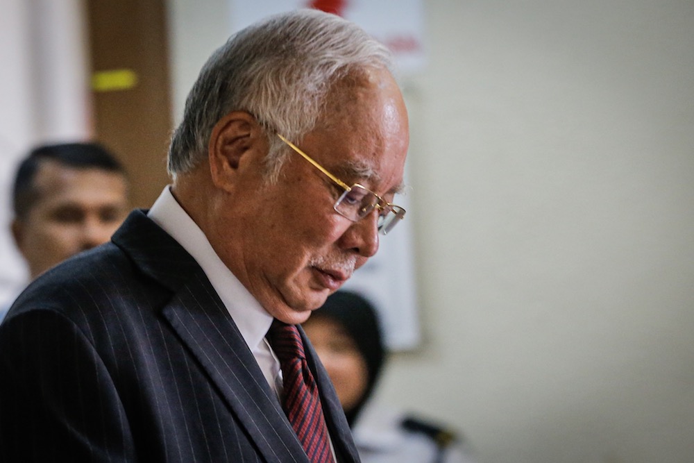 Former prime minister Datuk Seri Najib Razak is seen at the Kuala Lumpur High Court December 10, 2019. u00e2u20acu201d Picture by Hari Anggara