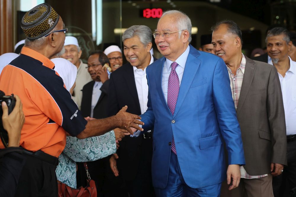 Former prime minister Datuk Seri Najib  Razak is pictured at the Kuala Lumpur High Court Complex during a break in proceedings December 3, 2019. u00e2u20acu201d Picture by Yusof Mat Isa