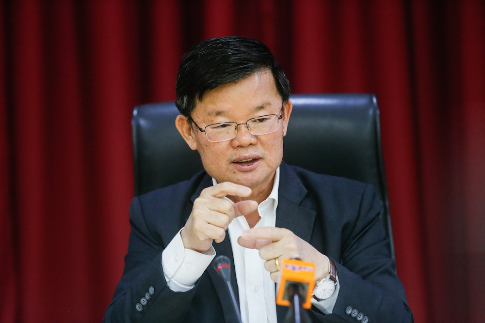 Penang Chief Minister Chow Kon Yeow speaks to the press about parcel rent in George Town December 10, 2019. u00e2u20acu201d Picture by Sayuti Zainudin