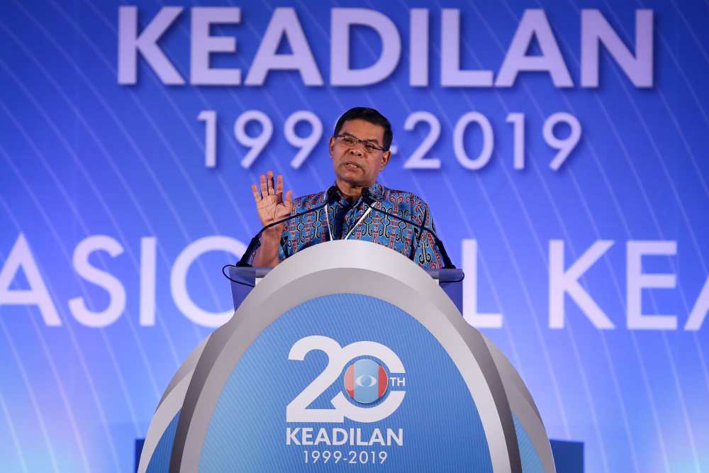 PKR secretary-general Datuk Saifuddin Nasution Ismail delivers his opening speech during the PKR National Congress in Melaka December 7, 2019. u00e2u20acu2022 Picture by Yusof Mat Isa