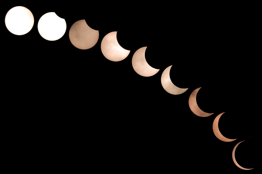 Superimposed images of the annular solar eclipse combing nine pictures in Shah Alam December 26, 2019. u00e2u20acu201d Picture by Miera Zulyanan