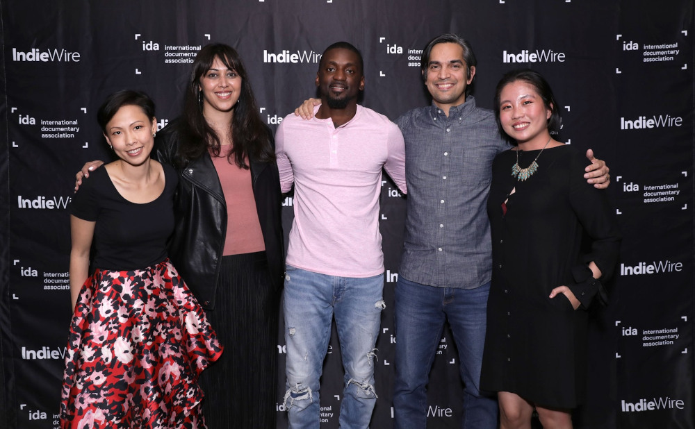 (From left) ‘St Louis Superman’ production team members Teng Poh Si, Smriti Mundhra, Bruce Franks Jr, Sami Khan and Cheyenne Tan at the Ida Documentary Awards ceremony. — Picture courtesy of Teng Poh Si
