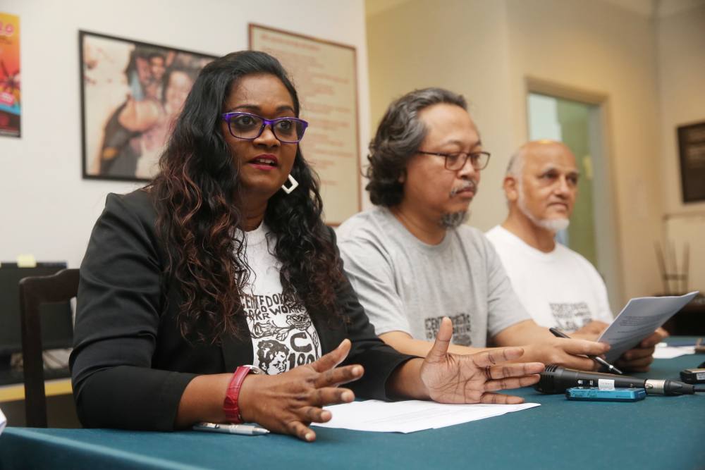 Executive Director Glorene A. Das speaks during the Tenaganita press conference in Petaling Jaya December 17, 2019. u00e2u20acu2022 Picture by Choo Choy May