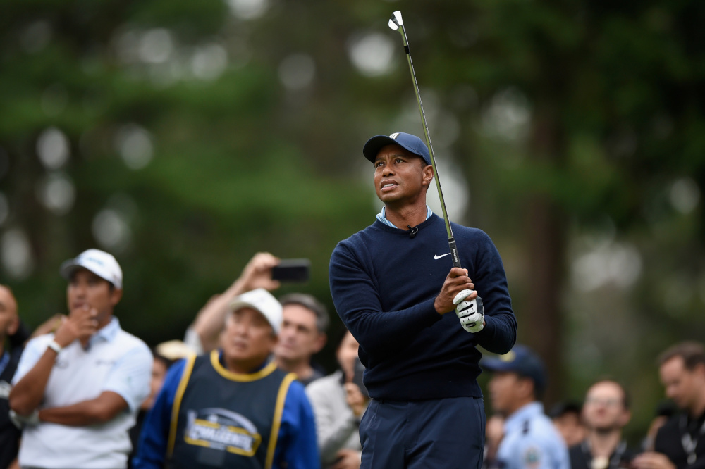 Tiger Woods plays a tee shot on the 7th hole during The Challenge: Japan Skins golf competition at Accordia Golf Narashino Country Club October 21, 2019 in Chiba, Japan. u00e2u20acu201d Matt Roberts-USA Today file pic via Reuters 
