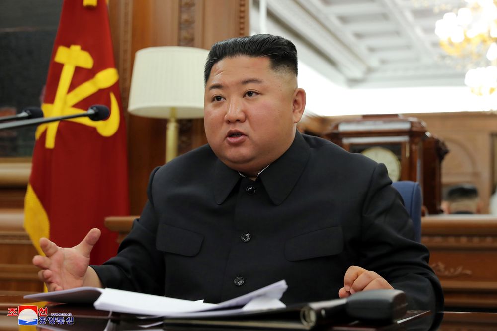 North Korean leader Kim Jong-un speaks during the Third Enlarged Meeting of the Seventh Central Military Commission (CMC) of the Workersu00e2u20acu2122 Party of Korea (WPK) in this undated photo released on December 22, 2019 by North Koreau00e2u20acu2122s Korean Central News 