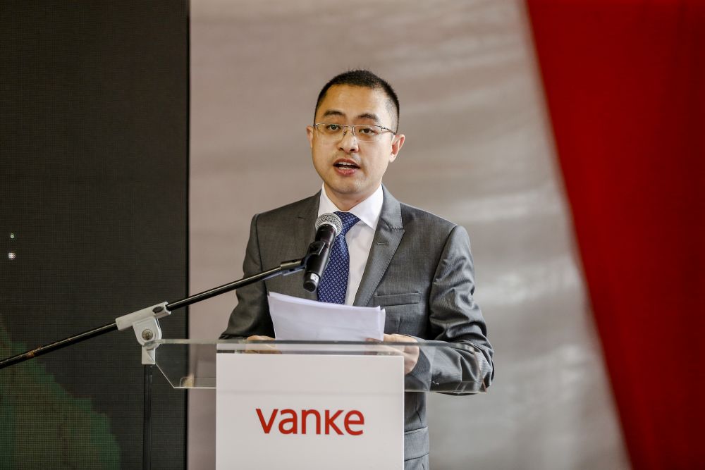 Vanke Holdings (Malaysia) Sdn Bhd managing director Lang Cong speaks during the launch Vanke Experietial Hall in Kuala Lumpur March 7, 2019. u00e2u20acu2022 Picture by Firdaus Latif 