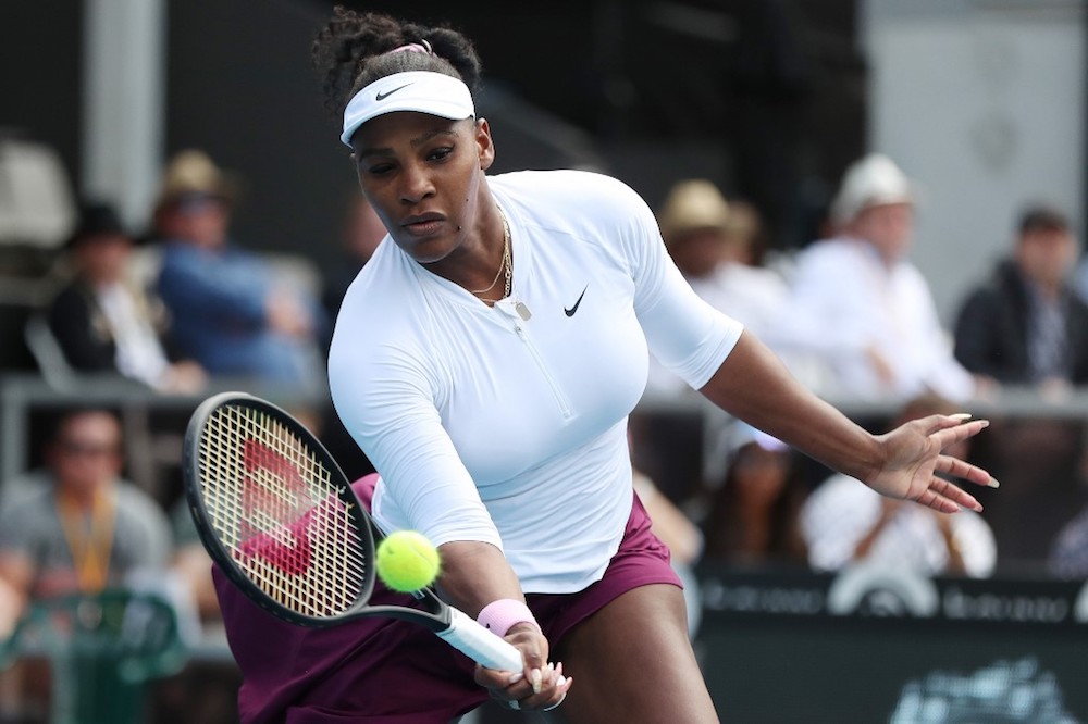 Serena Williams of the US hits a return against Camila Giorgi of Italy during their womenu00e2u20acu2122s singles first round match during the Auckland Classic in Auckland January 7, 2020. u00e2u20acu201d AFP pic