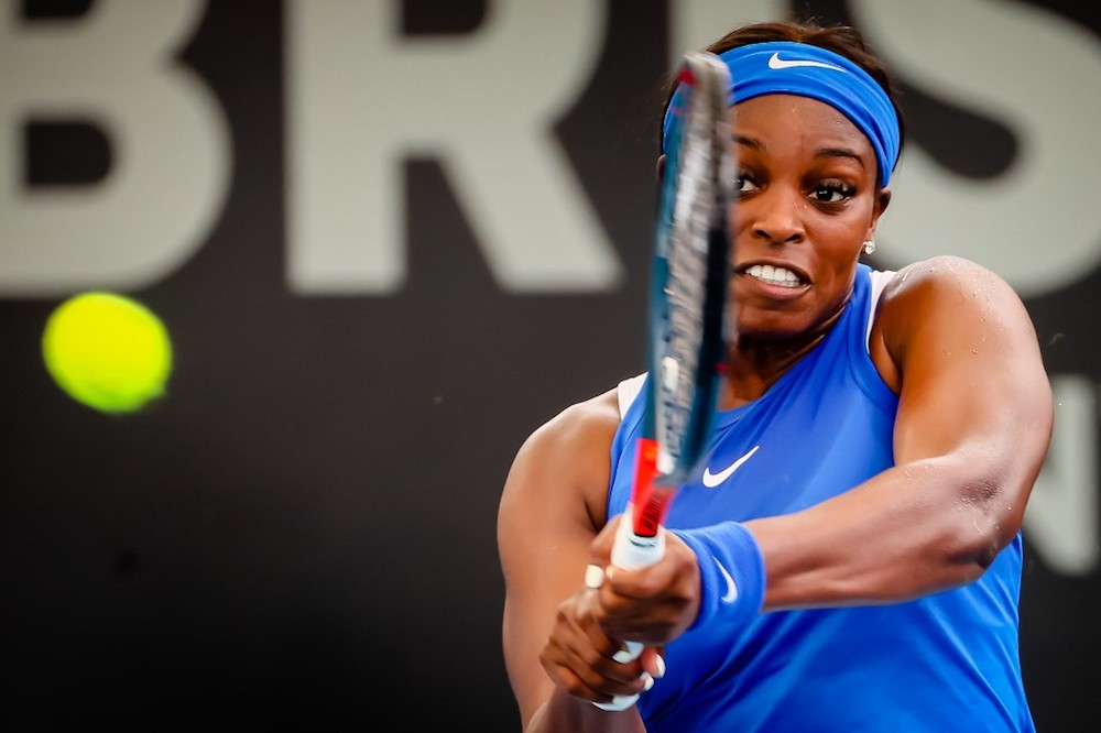 Sloane Stephens of the US hits a return against Liudmila Samsonova of Russia during their womenu00e2u20acu2122s singles match on day two of the Brisbane International in Brisbane January 7, 2020. u00e2u20acu201d AFP pic