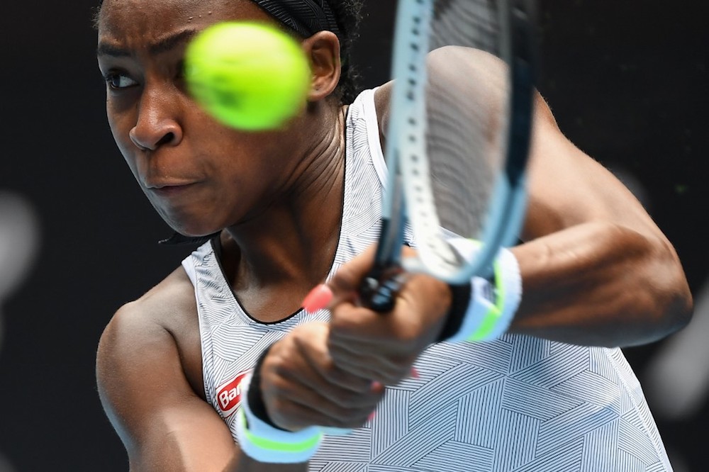 Coco Gauff of the US hits a return against Romaniau00e2u20acu2122s Sorana Cirstea during their womenu00e2u20acu2122s singles match on day three of the Australian Open in Melbourne January 22, 2020. u00e2u20acu201d AFP pic