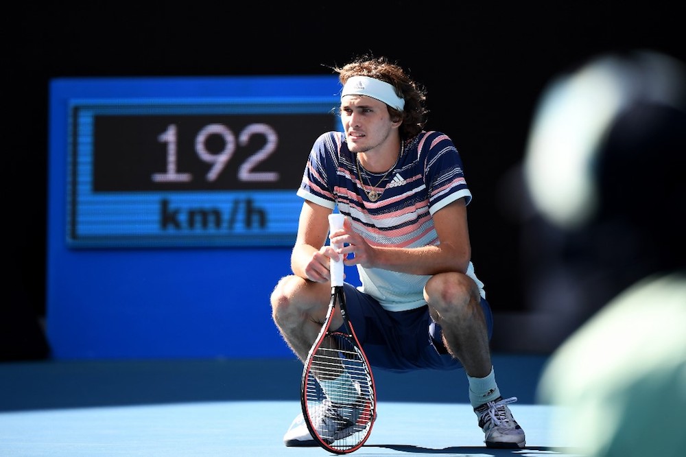 Germanyu00e2u20acu2122s Alexander Zverev reacts after a point against Belarusu00e2u20acu2122 Egor Gerasimov during their menu00e2u20acu2122s singles match on day four of the Australian Open in Melbourne January 23, 2020. u00e2u20acu201d AFP pic