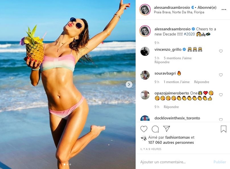 Alessandra Ambrosio has opted for a bikini as one of her final outfits posted to Instagram in 2019. u00e2u20acu201d Picture courtesy of Alessandra Ambrosio / Instagram 2019