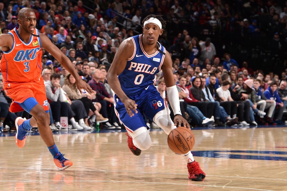 Josh Richardson of the Philadelphia 76ers handles the ball against the Oklahoma City Thunder at the Wells Fargo Centre in Philadelphia January 6, 2020. u00e2u20acu201d AFP pic