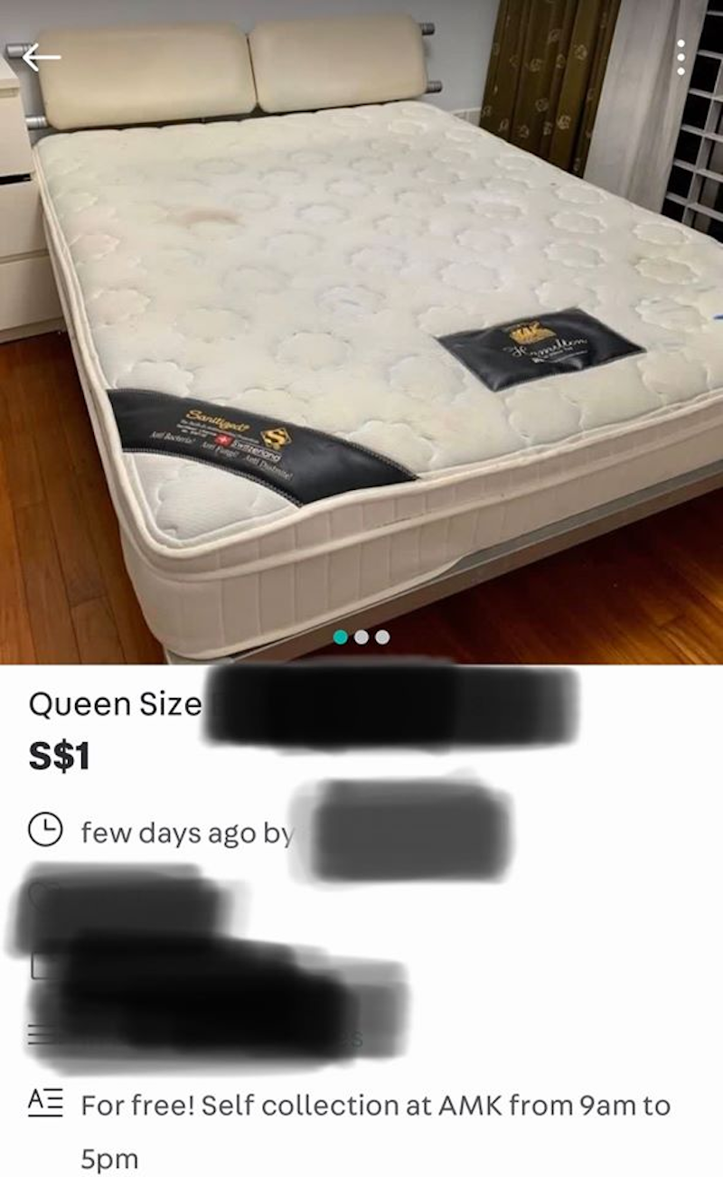 Volunteer Lee Siew Yian thought she would be getting the mattress as shown in the picture. — Picture courtesy of Facebook/ Lee Siew Yian
