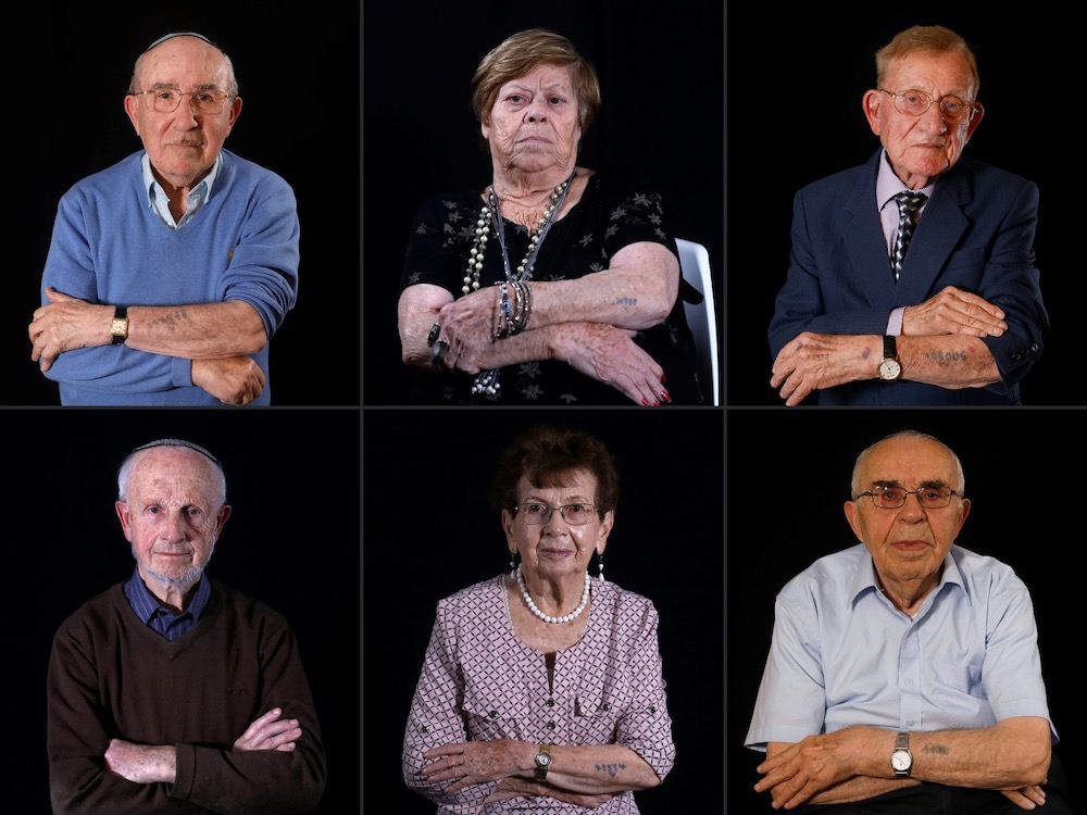 This combination of pictures shows (top from left) Holocaust survivors Szmul Icek, Malka Zaken, Shmuel Blumenfeld, (bottom from left) Saul Oren, Batcheva Dagan and Menahem Haberman. u00e2u20acu201d AFP pic
