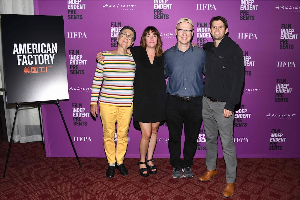Julia Reichert, Lindsay Utz, Steven Bognar and Chad Cannon pose at Film Independent Presents Special Screening Of u00e2u20acu02dcAmerican Factoryu00e2u20acu2122 in Hollywood August 13, 2019. u00e2u20acu201d AFP pic