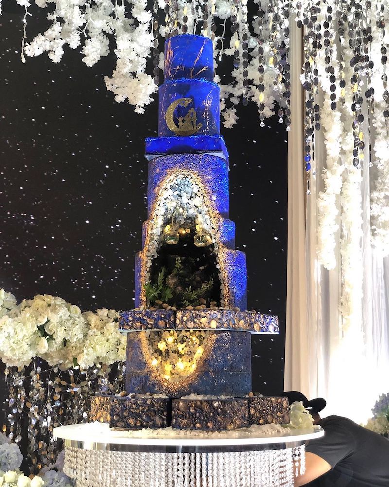 The impressive creation had a water feature with hanging terrariums. — Picture courtesy of Instagram/Mad About Cake
