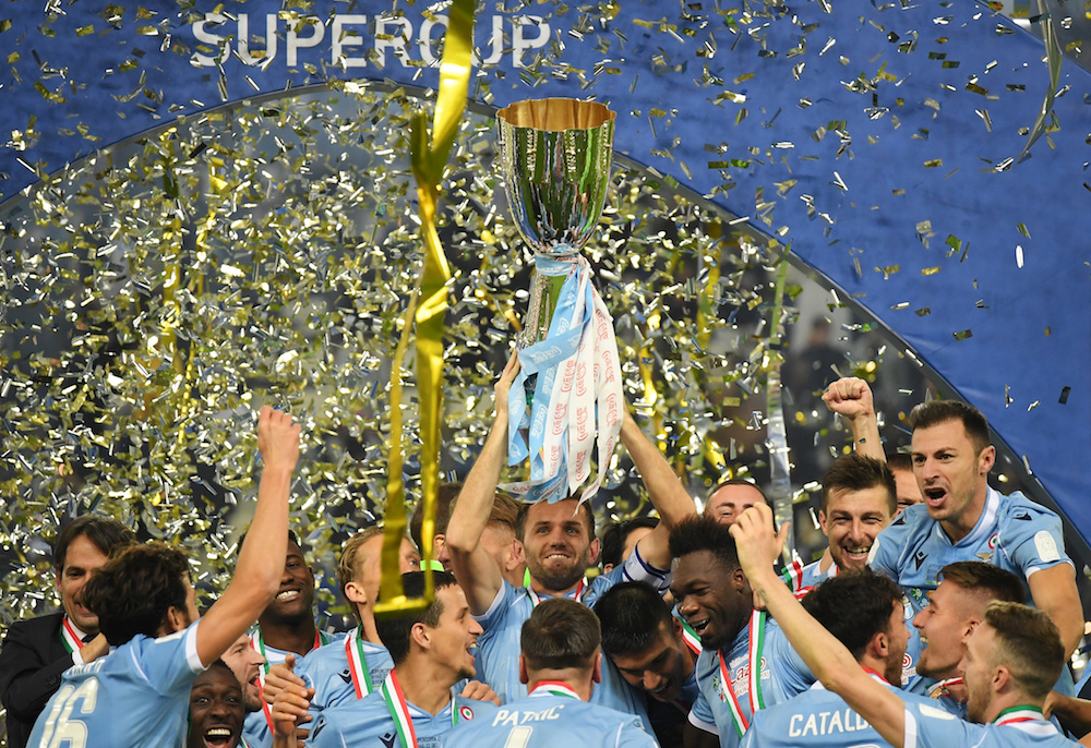 Laziou00e2u20acu2122s Senad Lulic and teammates celebrate winning the Italian Super Cup at King Saud University Stadium in Riyadh December 22, 2019. u00e2u20acu201d Reuters pic
