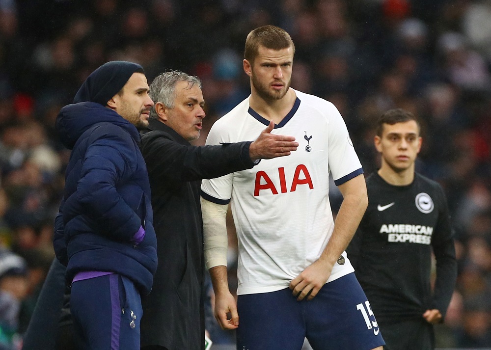 Tottenham Hotspur manager Jose Mourinho with Eric Dier before he comes on as a substitute during the match against Brighton & Hove Albion at the Tottenham Hotspur Stadium in London December 26, 2019. u00e2u20acu201d Reuters pic