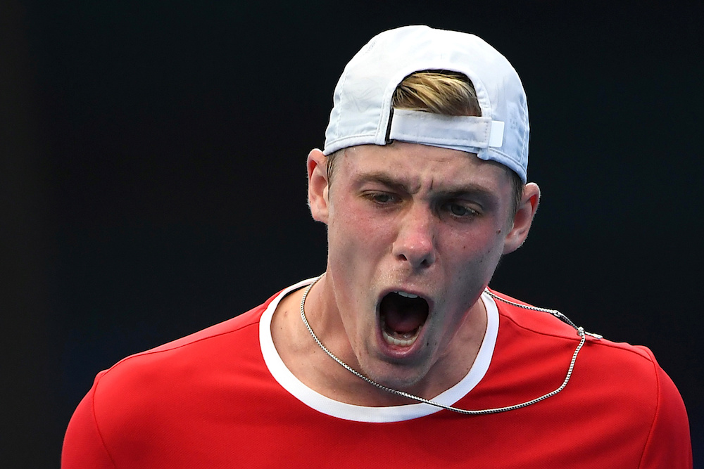Canadau00e2u20acu2122s Denis Shapovalov reacts during his Group F singles match against Greeceu00e2u20acu2122s Stefanos Tsitsipas during the ATP Cup at the Queensland Tennis Centre in Brisbane January 3, 2020. u00e2u20acu201d Reuters pic