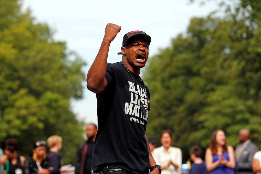 Marques Armstrong chants in support of Philando Castile, who was fatally shot by Minneapolis police during a traffic stop, at a u00e2u20acu02dcBlack Lives Matteru00e2u20acu2122 demonstration, in St Paul, Minnesota July 7, 2016. u00e2u20acu201d Reuters pic