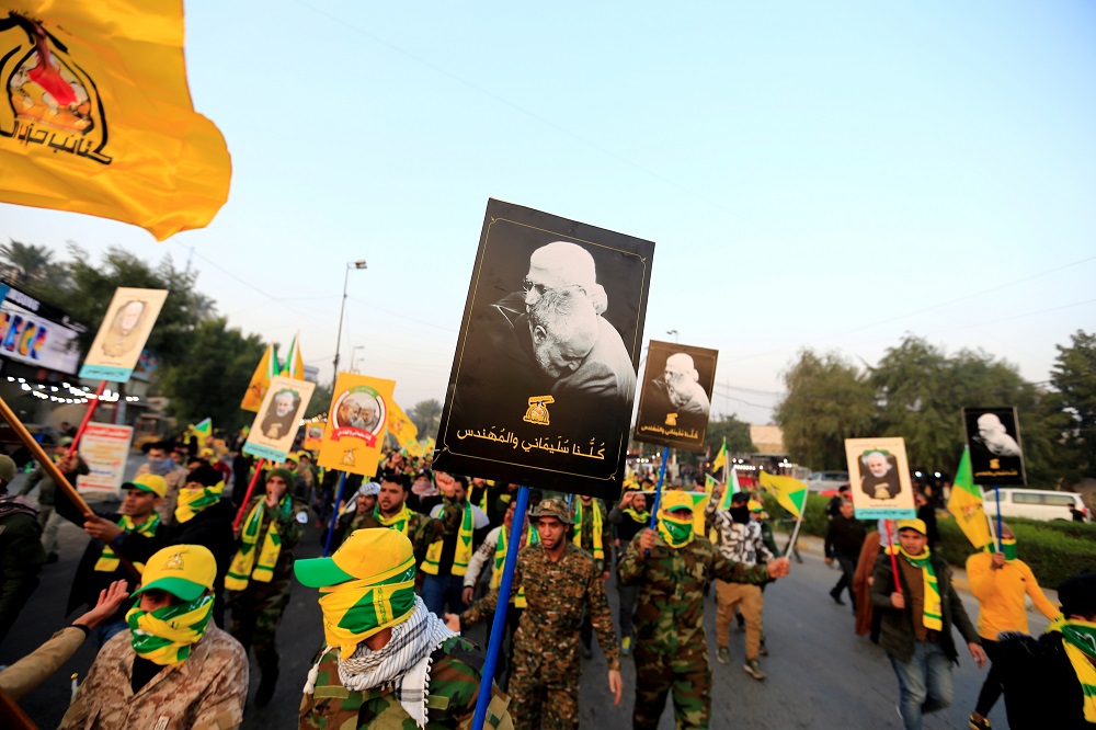 Kataib Hezbollah Iraqi militia gather ahead of the funeral of the Iraqi militia commander Abu Mahdi al-Muhandis in Baghdad January 4, 2020. u00e2u20acu201d Reuters pic