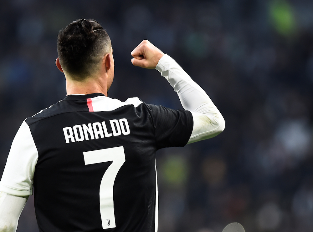 Juventusu00e2u20acu2122 Cristiano Ronaldo celebrates scoring their fourth goal to complete his hat-trick during the Serie A match with Cagliari at Allianz Stadium in Turin January 6, 2020. u00e2u20acu201d Reuters pic