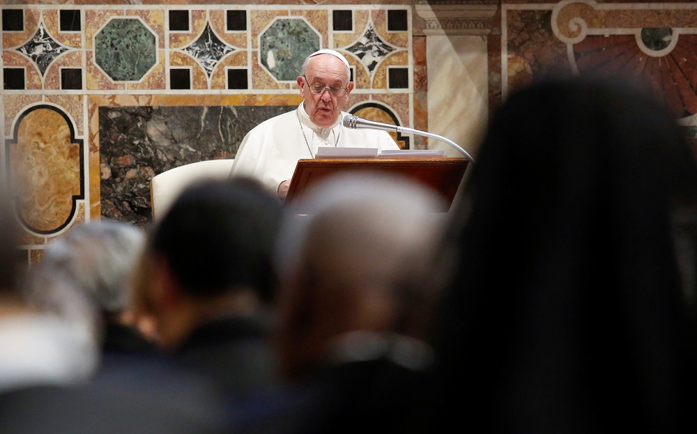 Pope Francis addresses diplomats accredited to the Holy See during an audience for the traditional exchange of New Year greetings, in the Sala Regia state hall at the Vatican January 9, 2020. u00e2u20acu201d Reuters pic