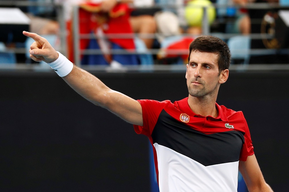 Novak Djokovic celebrates winning his Quarter Final singles match against Denis Shapovalov in Sydney January 10, 2020. u00e2u20acu201d Reuters pic