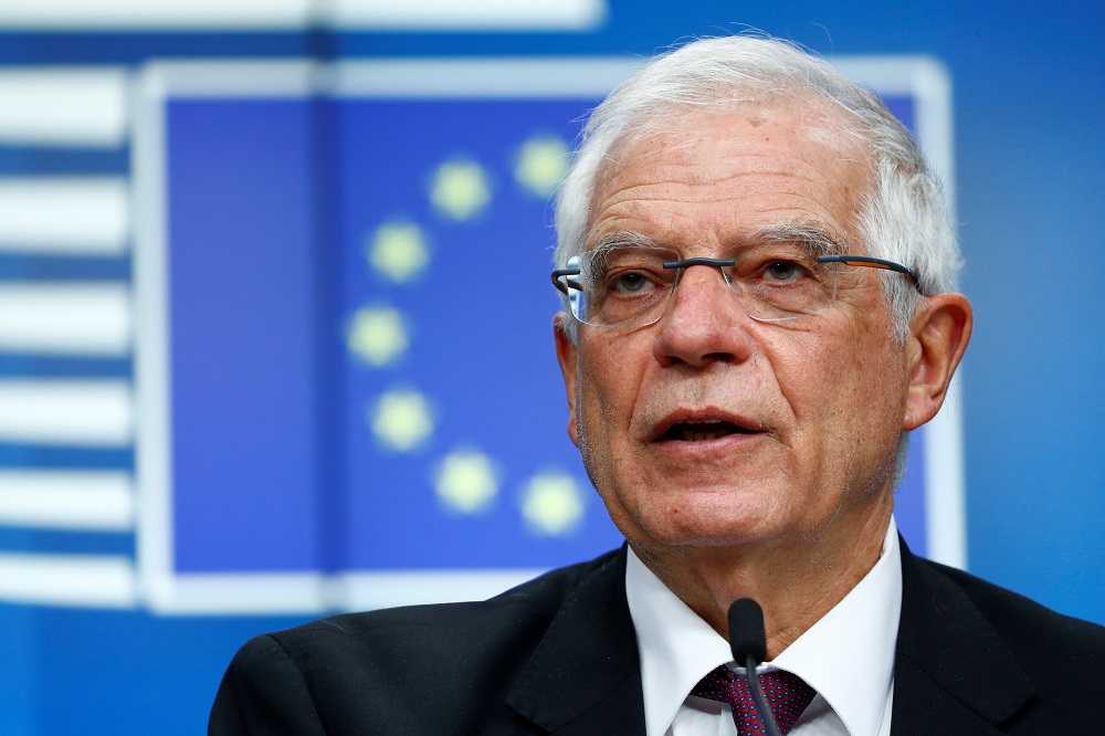 Josep Borrell holds a news conference after a European Union foreign ministers emergency meeting to discuss ways to try to save the Iran nuclear deal, in Brussels January 10, 2020. u00e2u20acu201d Reuters pic