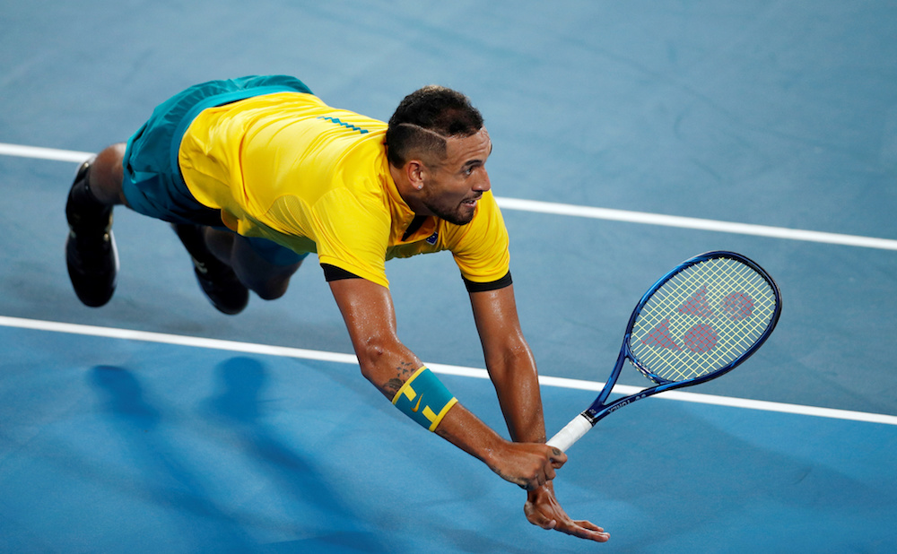 Australiau00e2u20acu2122s Nick Kyrgios in action during his semi final singles match against Spainu00e2u20acu2122s Roberto Bautista Agut at the ATP Cup in Sydney January 11, 2020. u00e2u20acu201d Reuters pic
