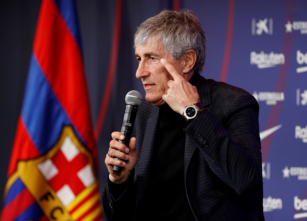 New FC Barcelona coach Quique Setien during a press conference at Camp Nou in Barcelona January 14, 2020. u00e2u20acu201d Reuters pic