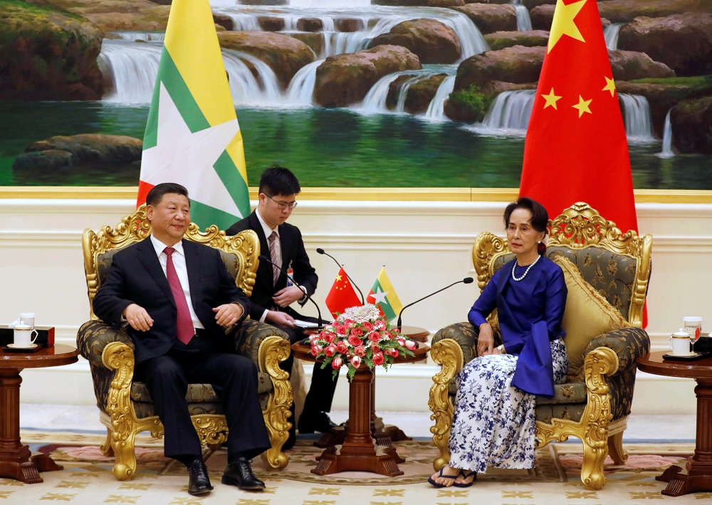 Myanmaru00e2u20acu2122s State Counselor Aung San Suu Kyi speaks with Chinese President Xi Jinping during their meeting in Naypyitaw, Myanmar January 17, 2020. u00e2u20acu201d Reuters pic