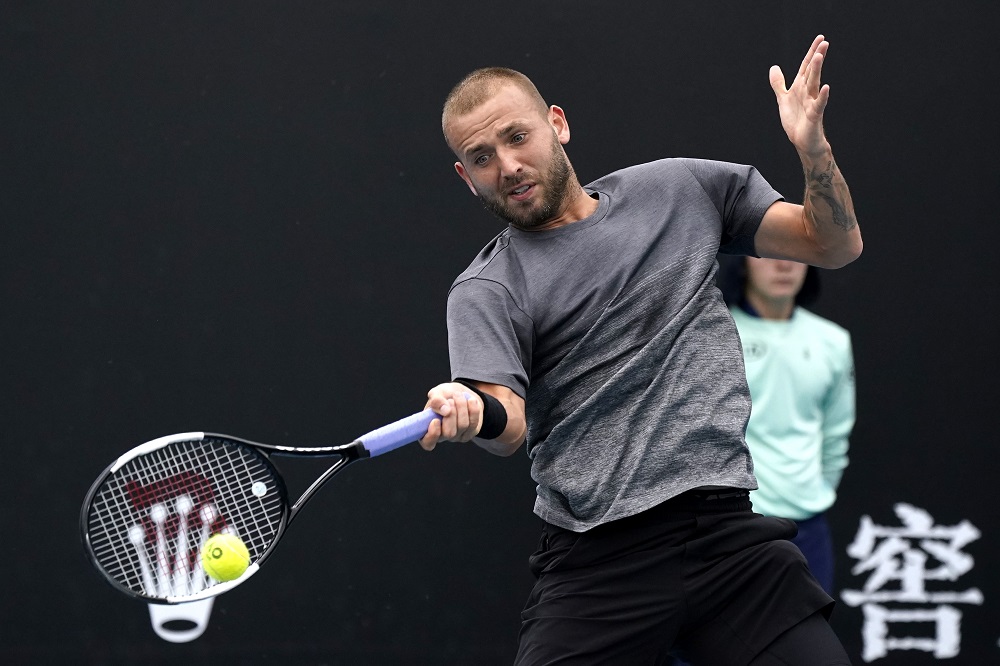 Daniel Evans in action during the match against Mackenzie McDonald (not pictured) in Melbourne January 20, 2020. u00e2u20acu201d Reuters pic
