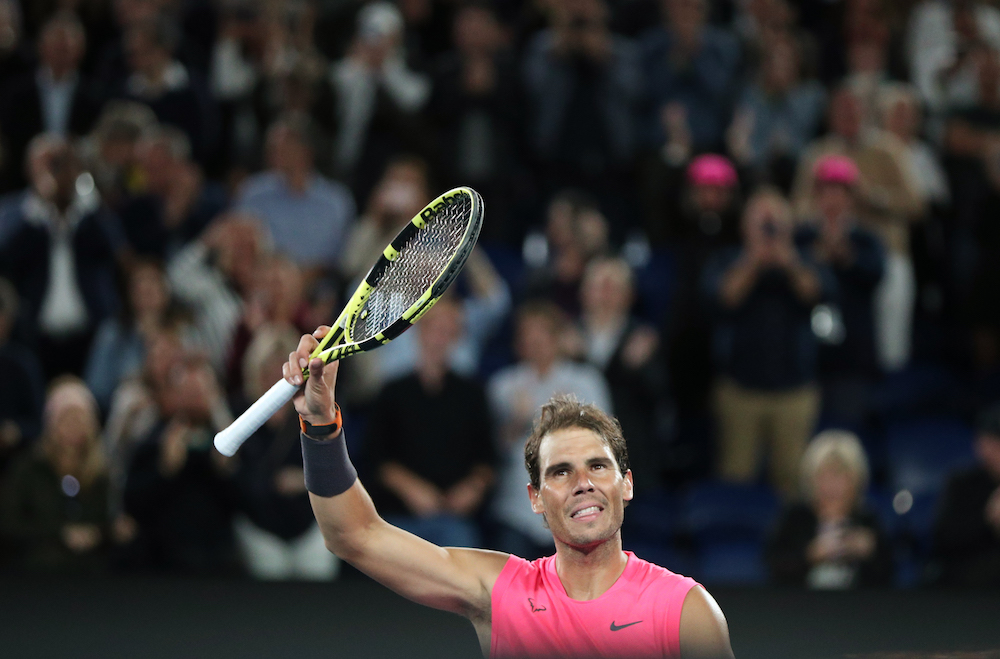 Spainu00e2u20acu2122s Rafael Nadal celebrates winning the second-round match against Argentinau00e2u20acu2122s Federico Delbonis at the 2020 Australian Open in Melbourne January 23, 2020. u00e2u20acu201d Reuters pic