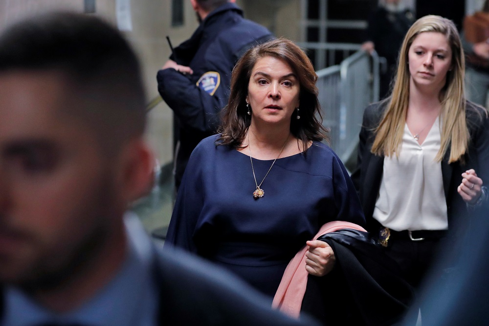 Witness Annabella Sciorra departs after testifying in the case of film producer Harvey Weinstein at New York Criminal Court January 23, 2020. — Reuters pic