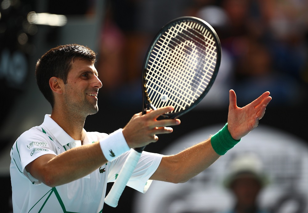 Novak Djokovic celebrates winning the match against Yoshihito Nishioka at the Australian Open in Melbourne January 24, 2020. u00e2u20acu201d Reuters pic