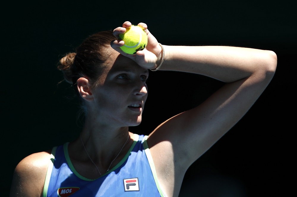 Czech Republicu00e2u20acu2122s Karolina Pliskova reacts during her match against Russiau00e2u20acu2122s Anastasia Pavlyuchenkova during the Australian Open in Melbourne January 25, 2020. u00e2u20acu201d Reuters pic