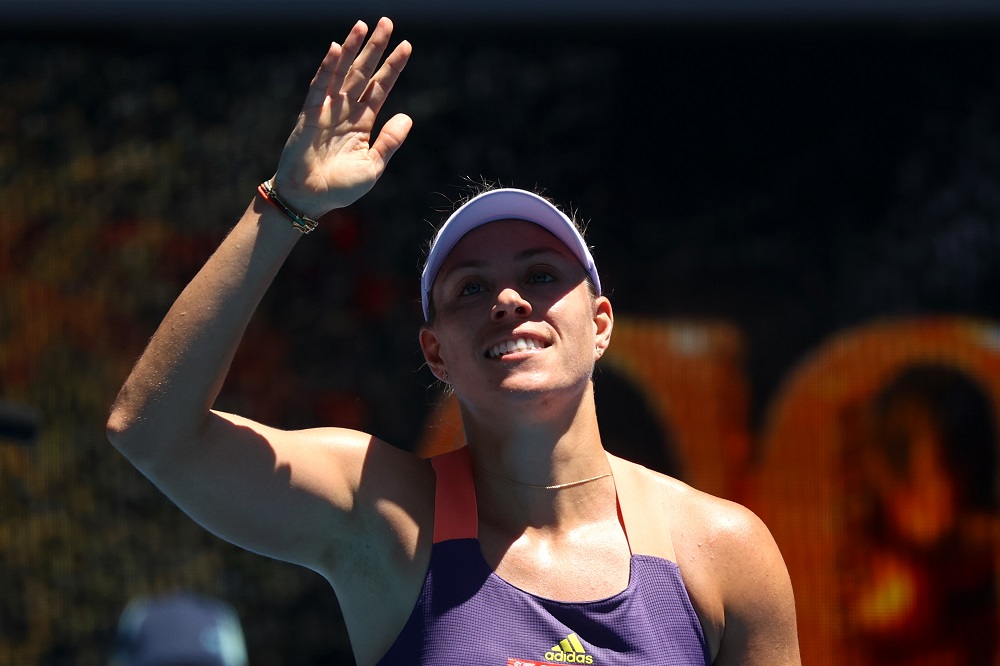 Germany's Angelique Kerber celebrates winning her match against Italy's Camila Giorgi at Melbourne Park January 25, 2020. u00e2u20acu201d Reuters pic
