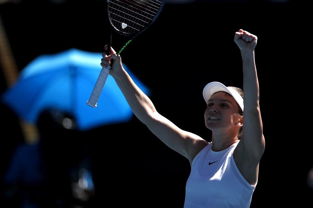 Simona Halep celebrates winning her match against Yulia Putintseva (not pictured) at the Australian Open in Melbourne January 25, 2020. u00e2u20acu201d Reuters pic 