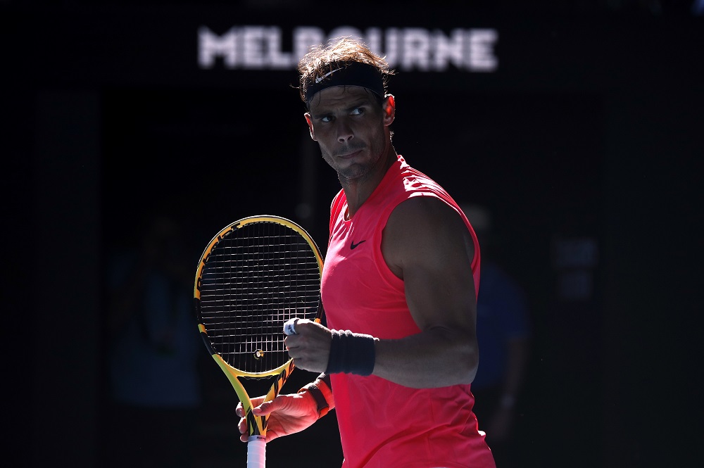 Rafael Nadal celebrates winning his match against Pablo Carreno Busta at the Australian Open in Melbourne, January 25, 2020. u00e2u20acu201d Reuters pic